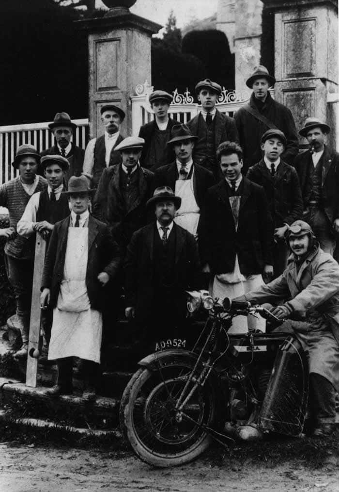 Team of workmen at Owlpen's restoration, 1926 